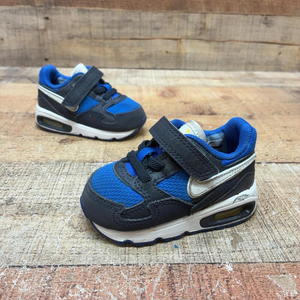 Nike Shoes Boys Toddler Size 4C 19 Blue Black Mesh Air Max Hook & Loop Sneaker